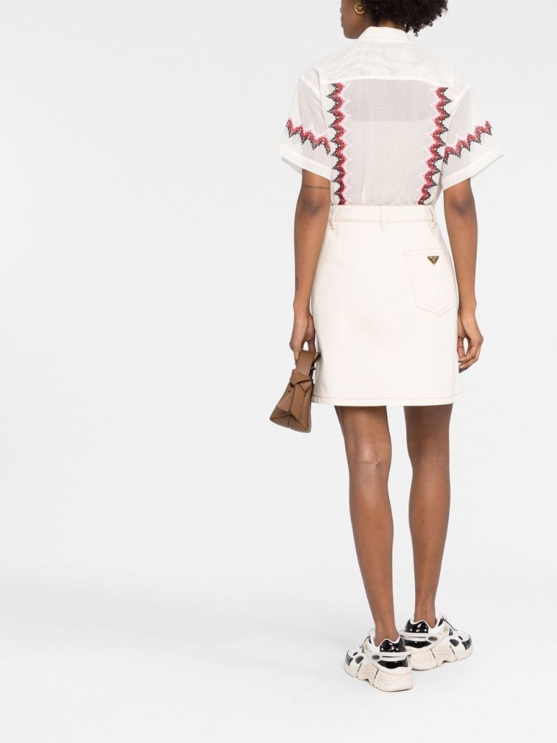 Neutral High-waisted Denim Skirt