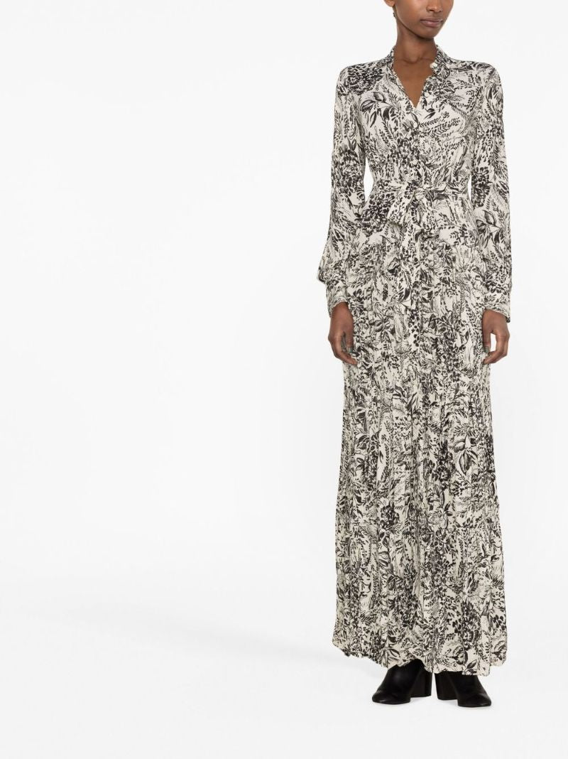 White Floral Print Maxi Dress