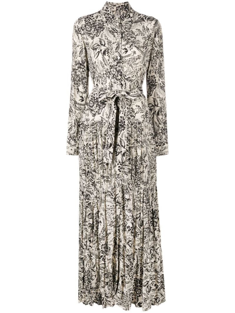 White Floral Print Maxi Dress