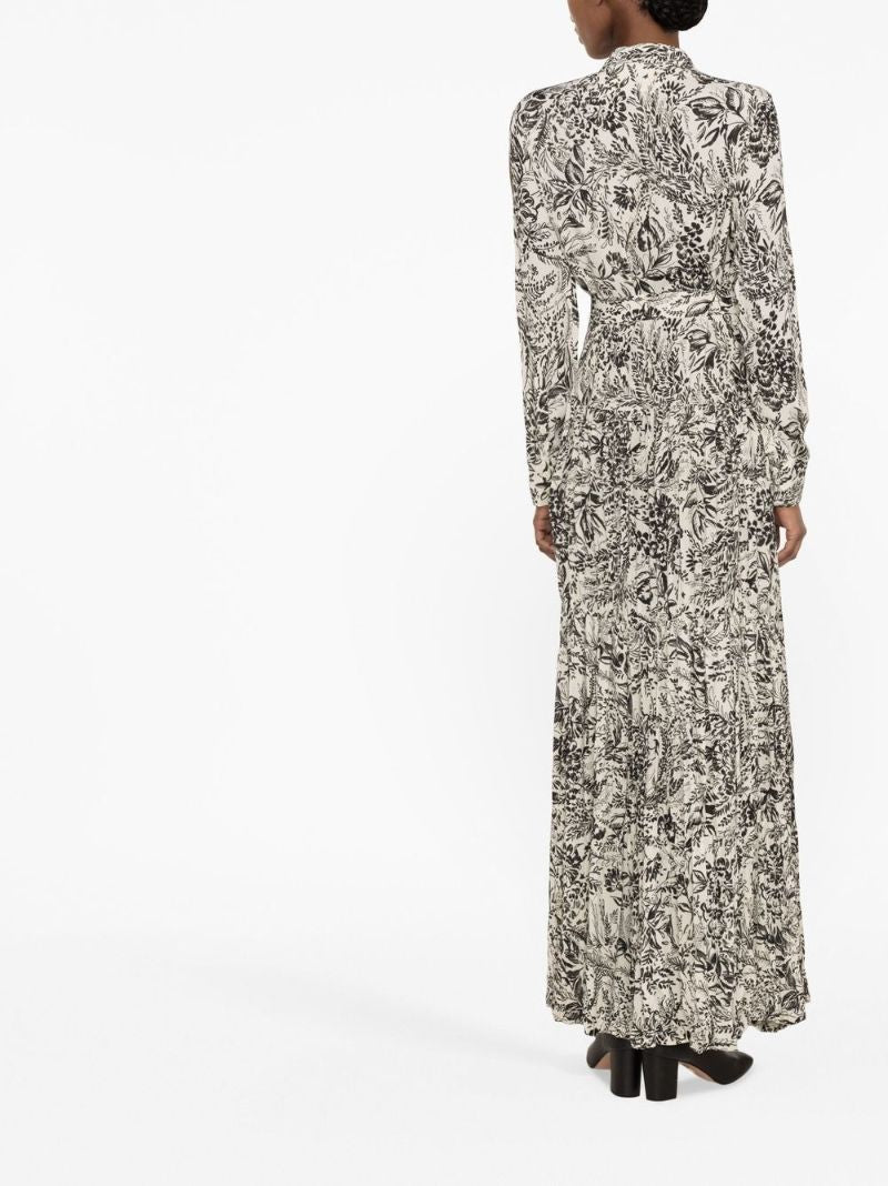 White Floral Print Maxi Dress