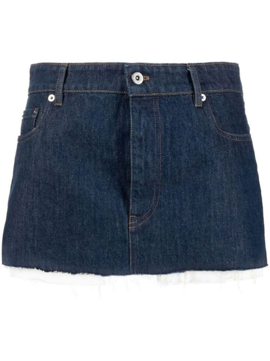 Blue Logo Denim Mini Skirt