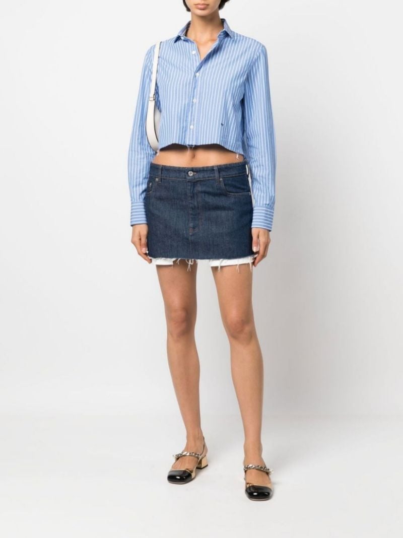 Blue Logo Denim Mini Skirt