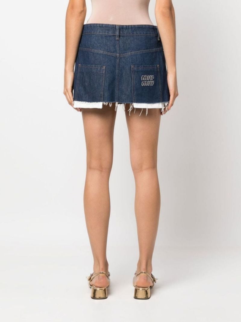 Blue Logo Denim Mini Skirt