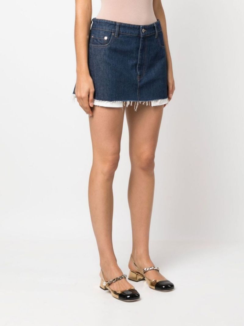 Blue Logo Denim Mini Skirt