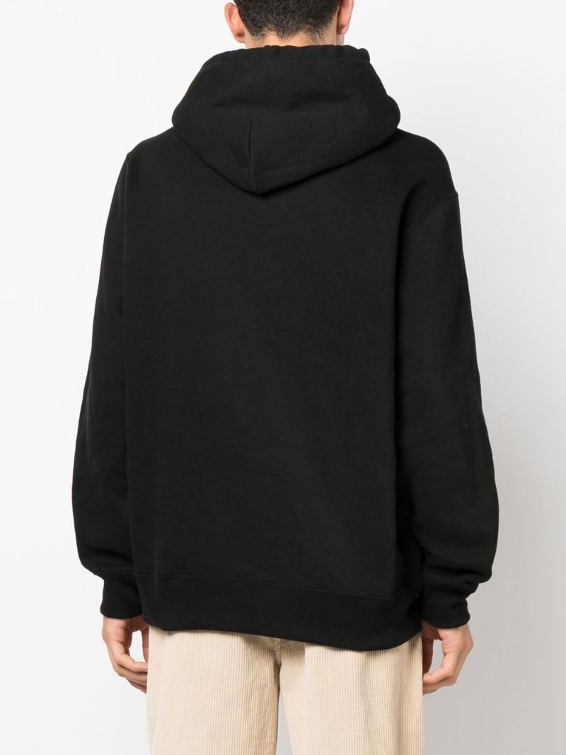Black Polo Bear Print Hoodie