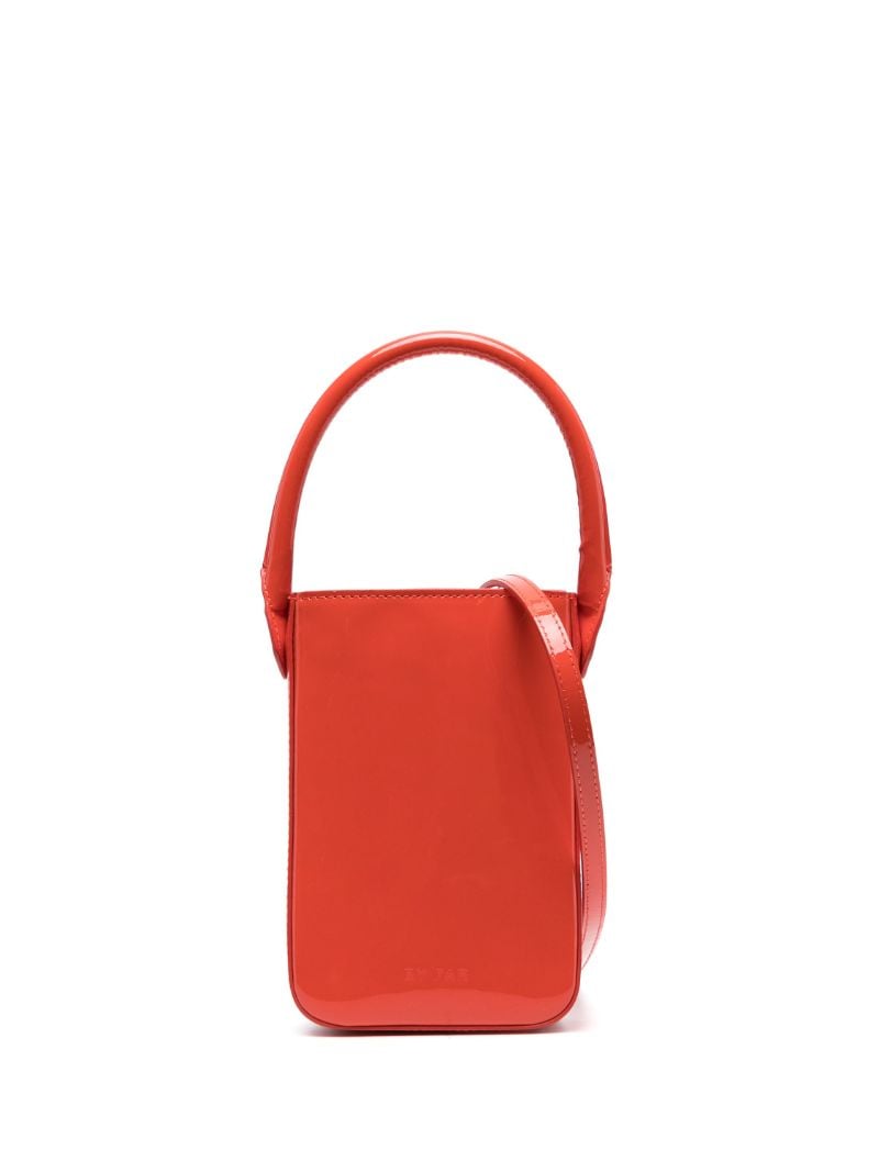 Red Note Patent Leather Cross Body Bag