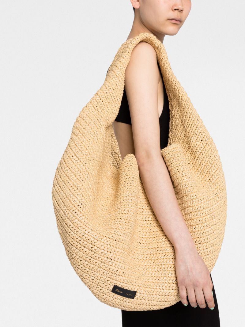 Neutral Raffia Tote Bag