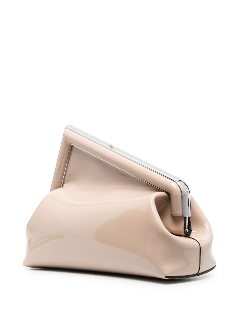 Neutral Fendi First Medium Leather Clutch Bag