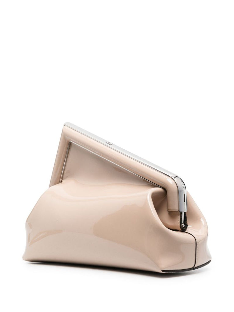 Neutral Fendi First Medium Leather Clutch Bag