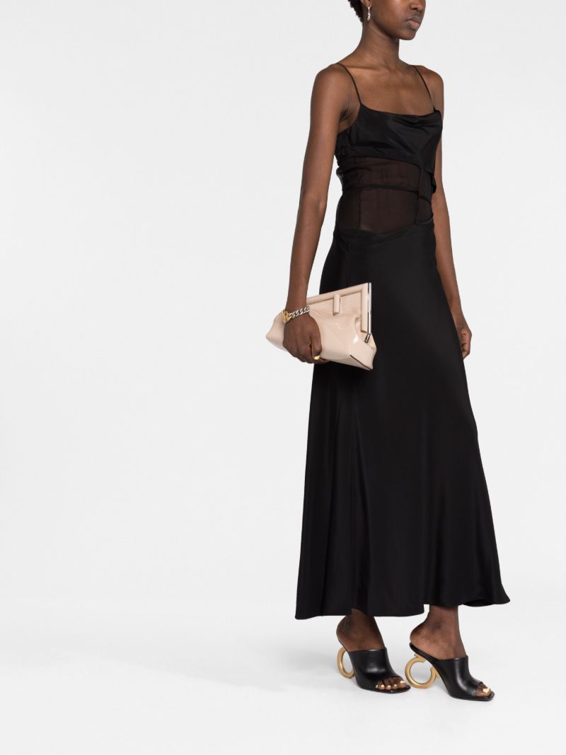 Neutral Fendi First Medium Leather Clutch Bag