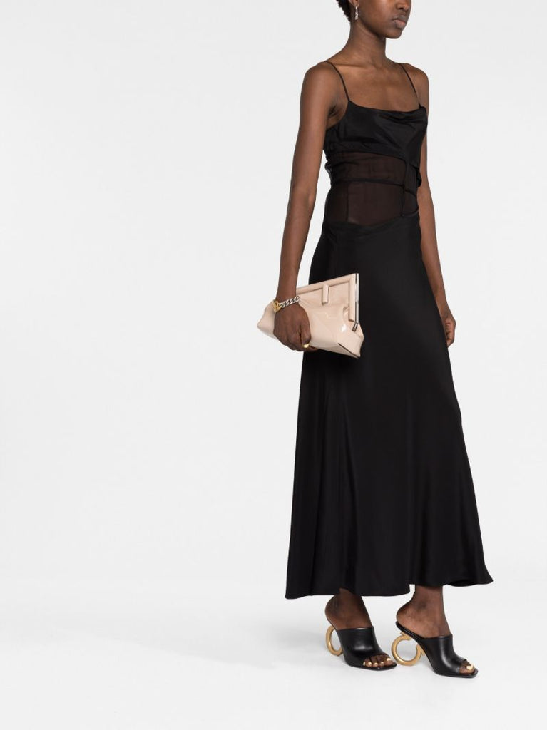 Neutral Fendi First Medium Leather Clutch Bag