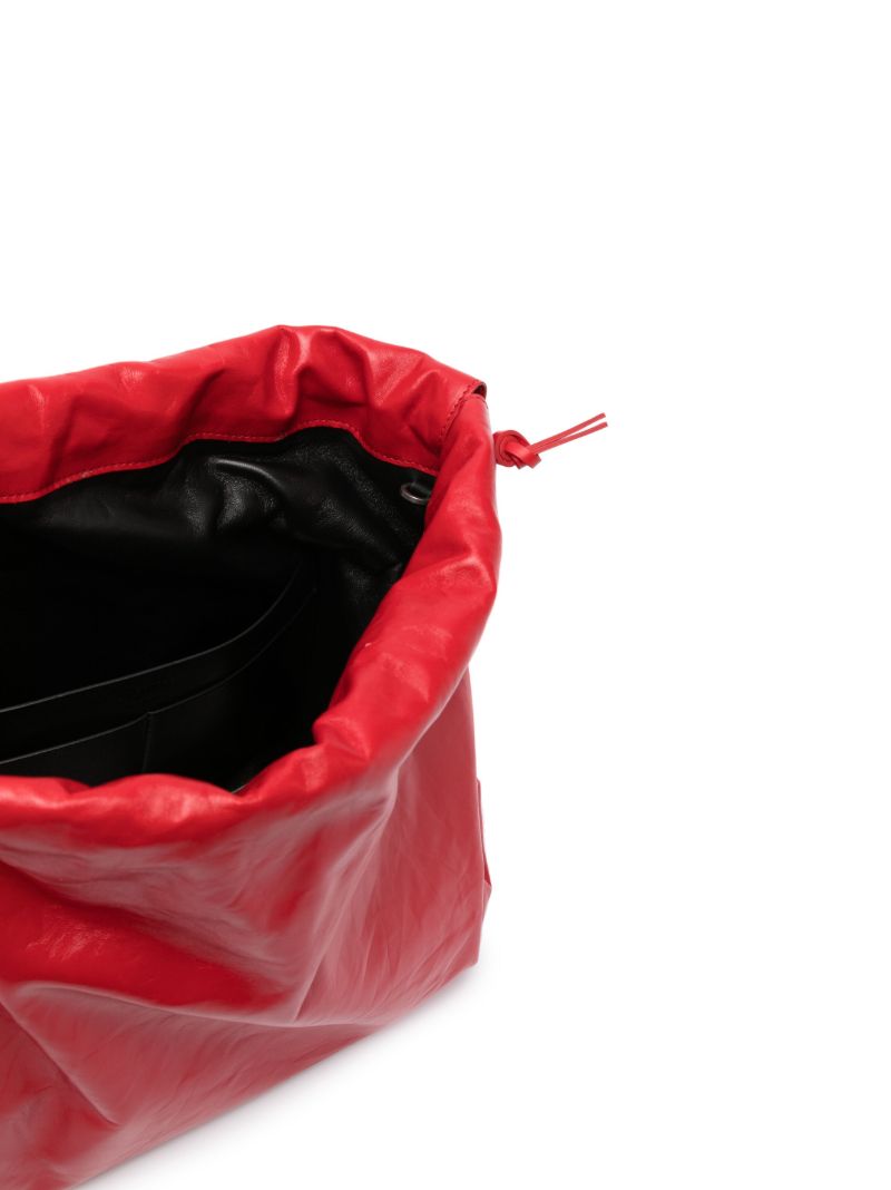 Red Chain Leather Tote Bag