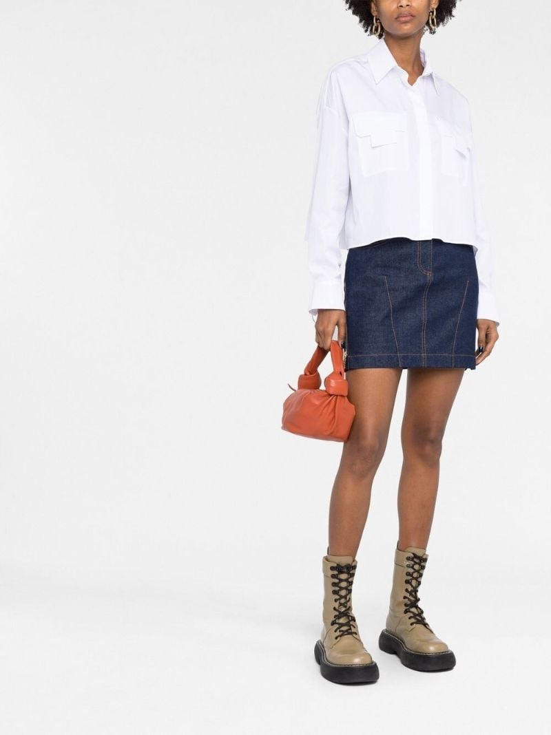 White Ff Patch Cotton Shirt