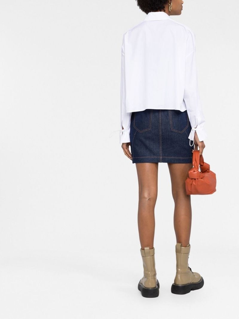 White Ff Patch Cotton Shirt
