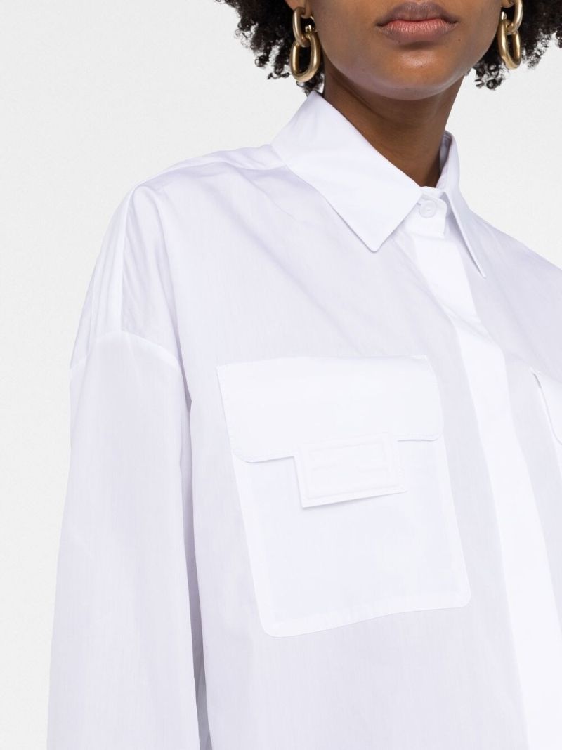 White Ff Patch Cotton Shirt