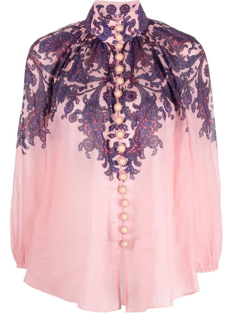 Purple Tiggy Paisley Print Blouse