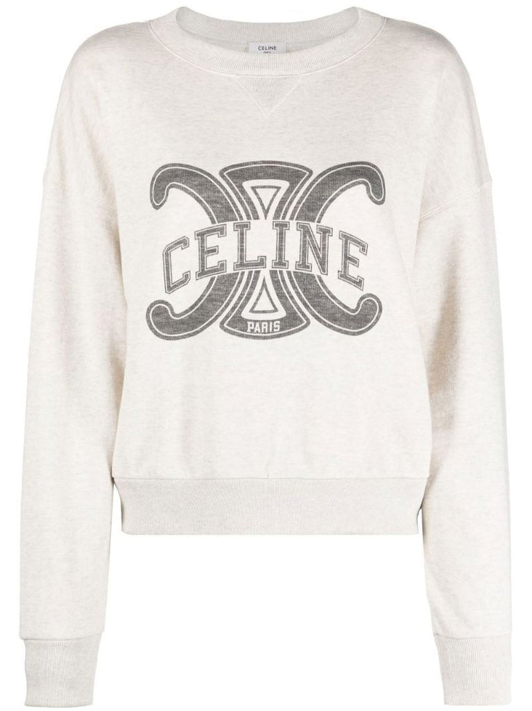 Neutral Triomphe Print Cotton Sweatshirt