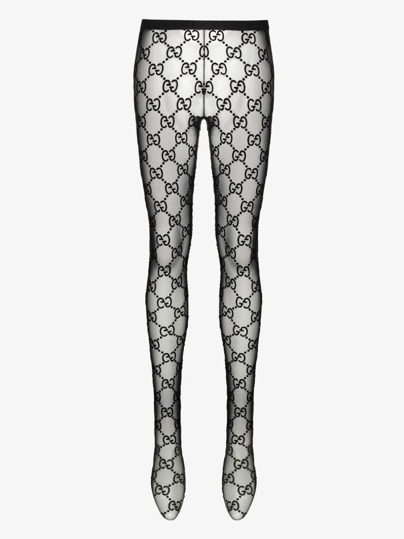 Black Gg Print Tights