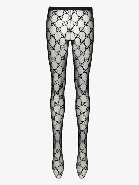 Black Gg Print Tights