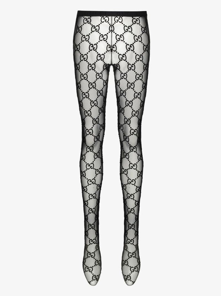 Black Gg Print Tights
