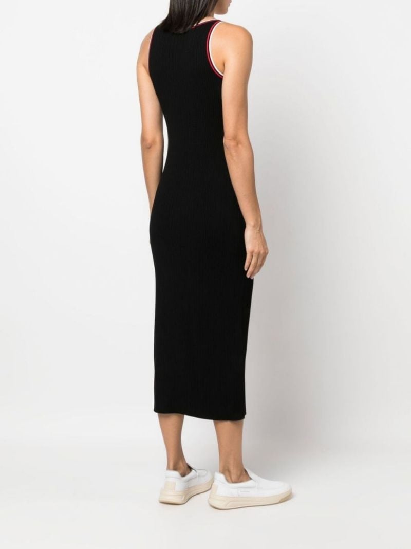 Black Logo Knit Midi Dress