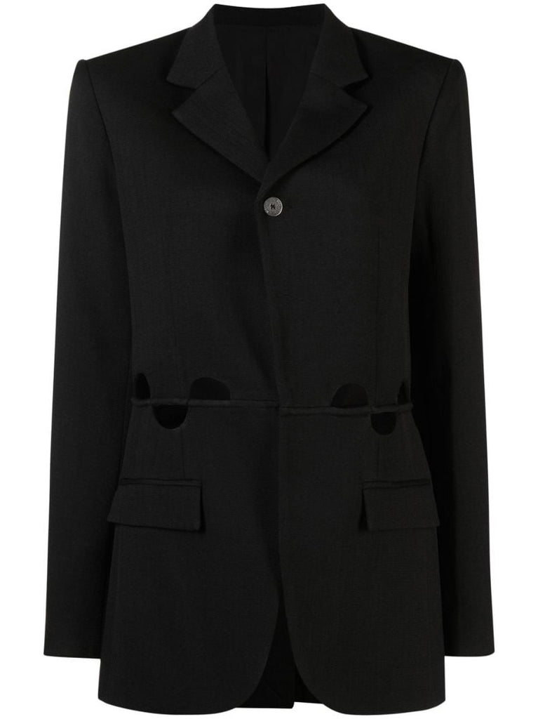 Black Hinge Seam Single-breasted Blazer