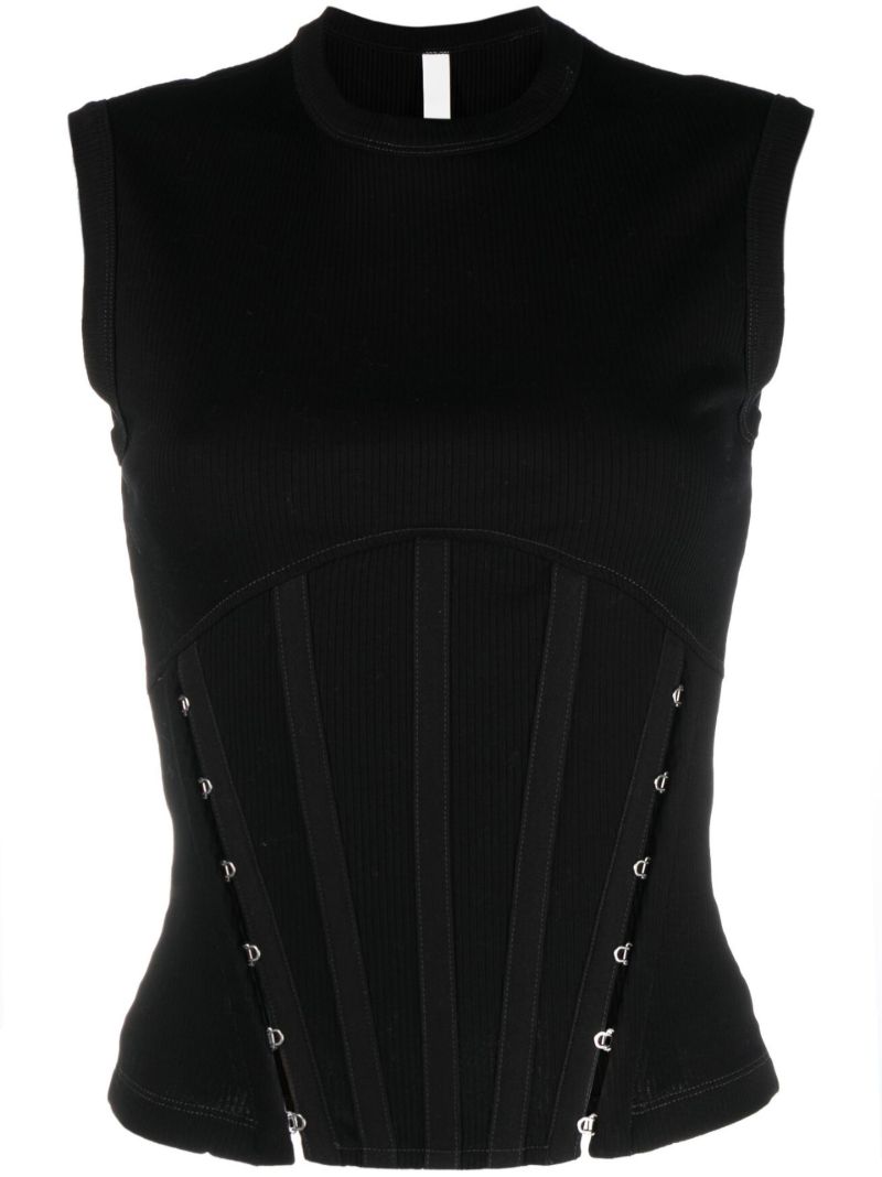 Black Split Hem Corset Top