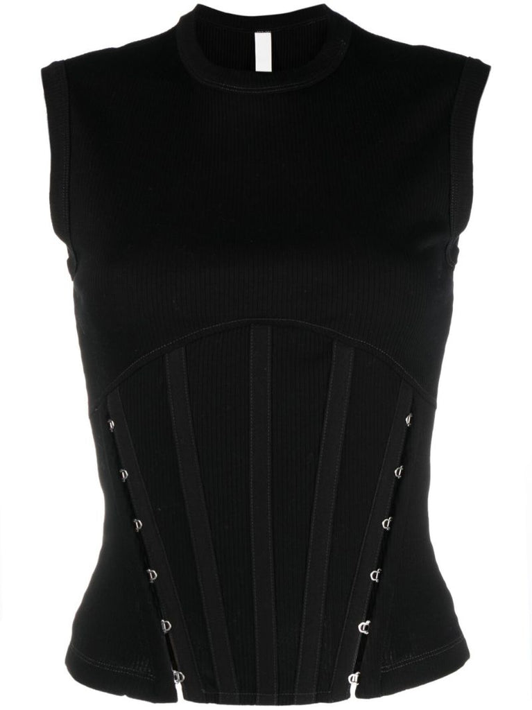 Black Split Hem Corset Top
