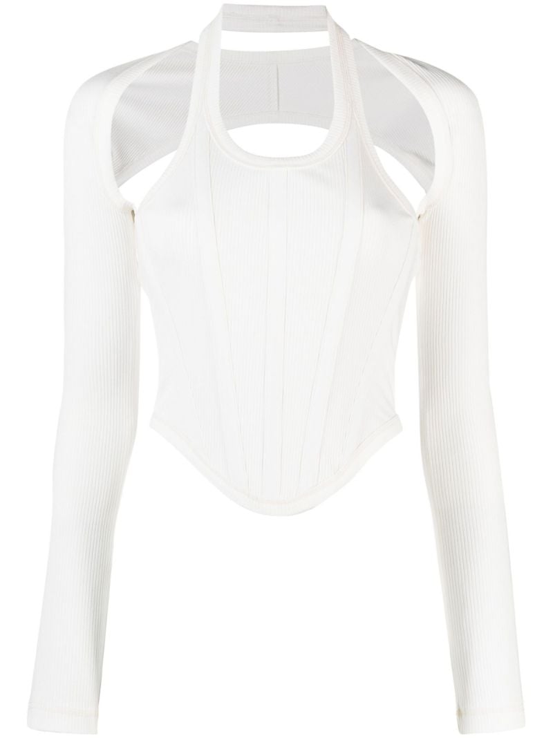 White Modular Corset Top
