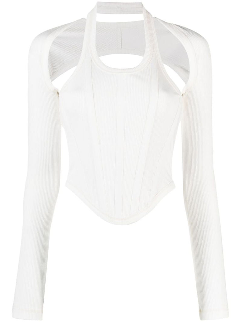 White Modular Corset Top