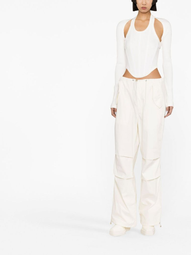 White Modular Corset Top