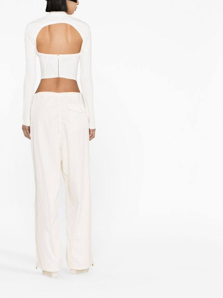 White Modular Corset Top