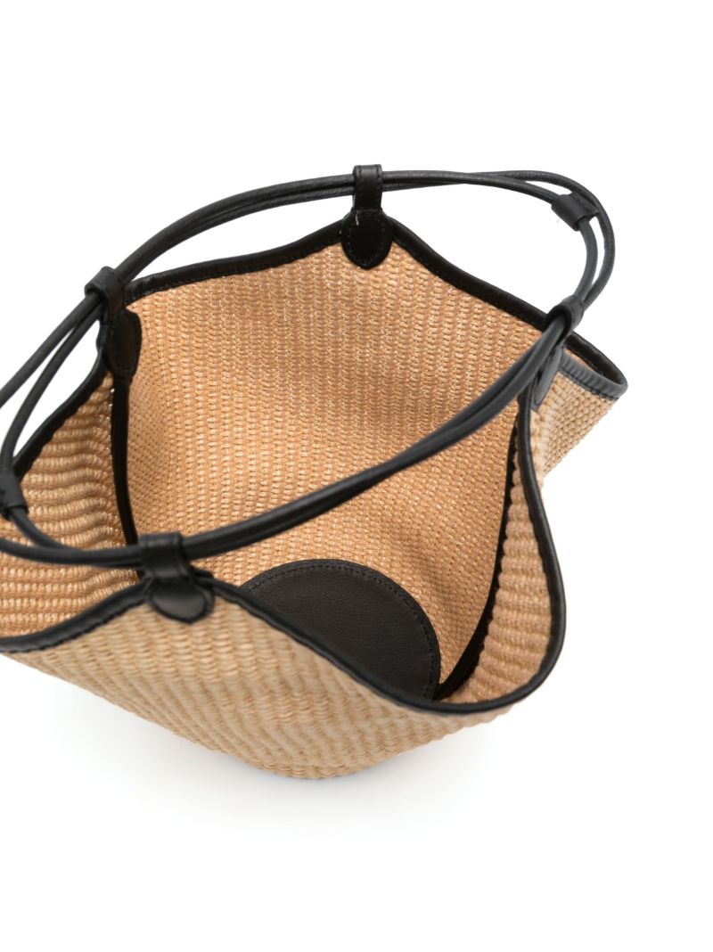 Neutral Lotus Raffia Tote Bag
