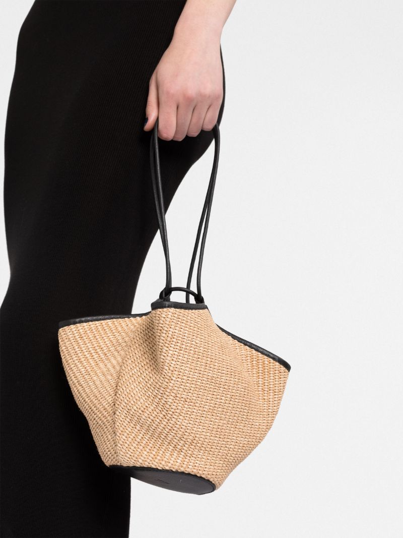 Neutral Lotus Raffia Tote Bag
