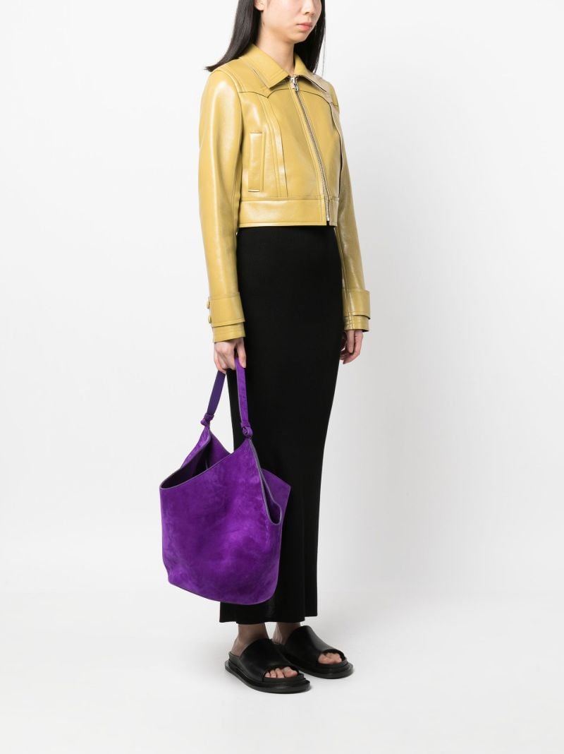 Purple the Medium Lotus Suede Tote Bag