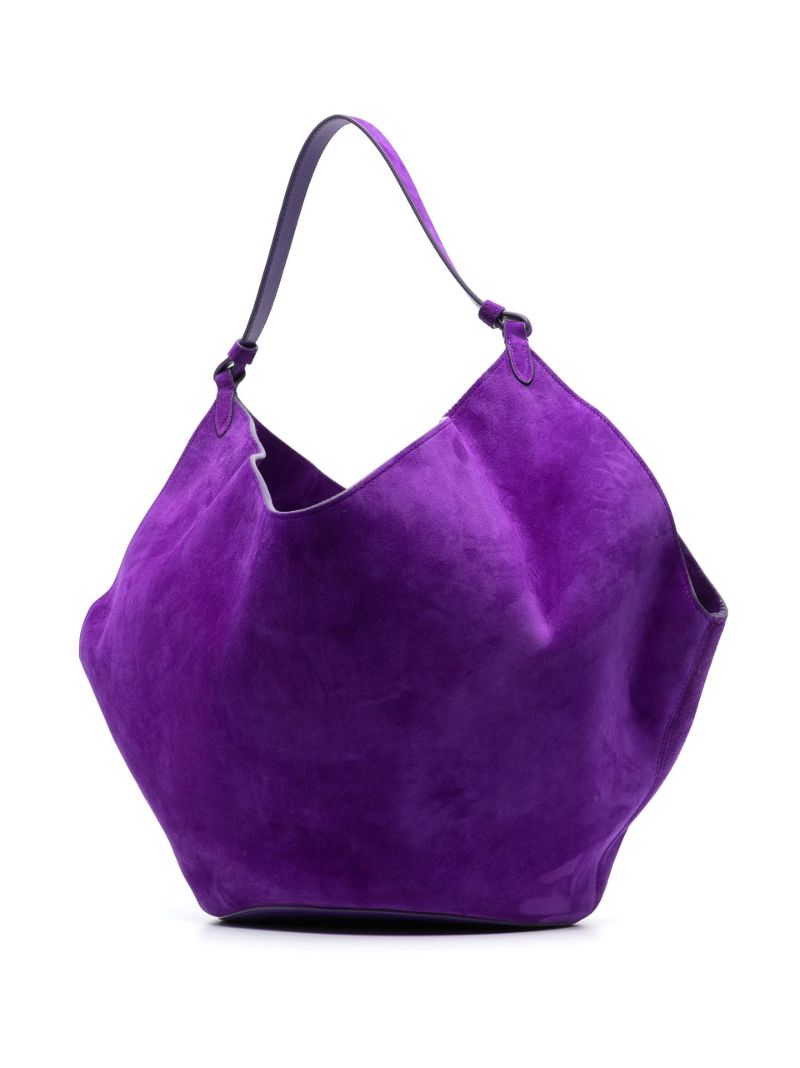Purple the Medium Lotus Suede Tote Bag