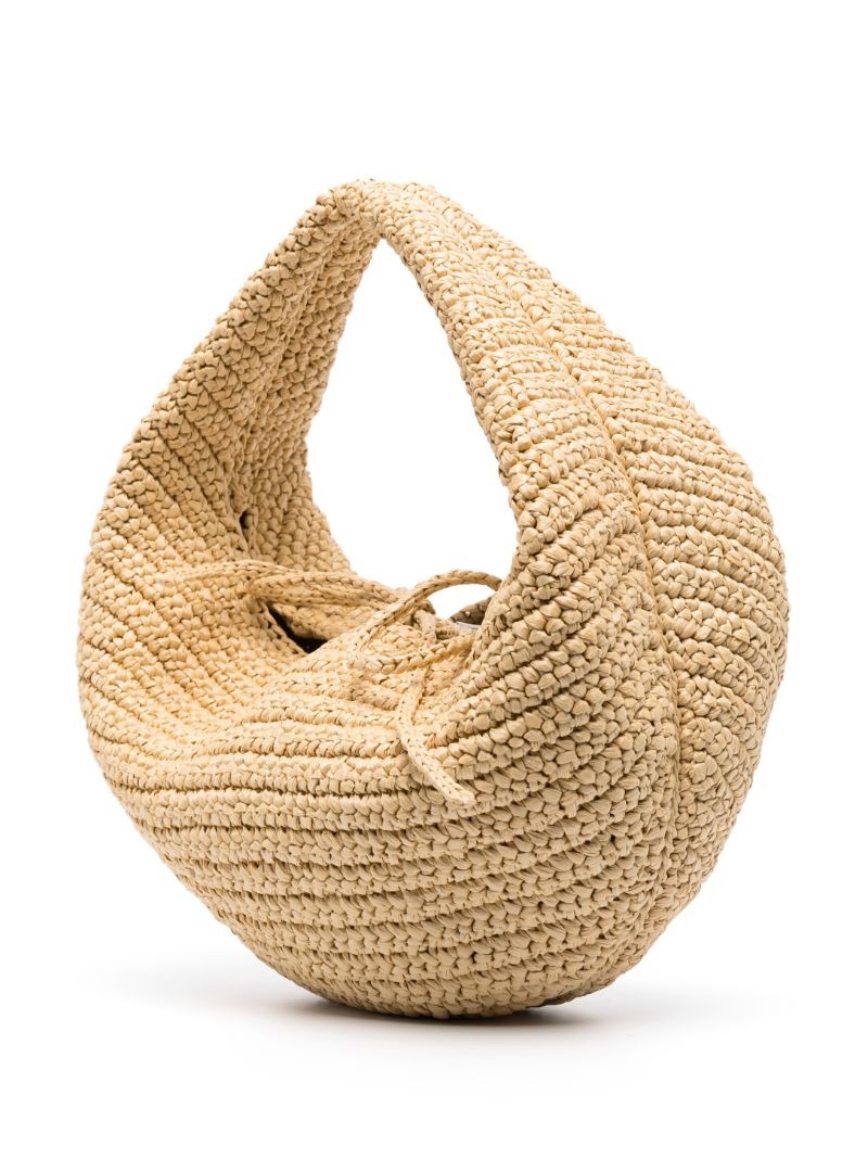 Neutral Olivia Raffia Shoulder Bag