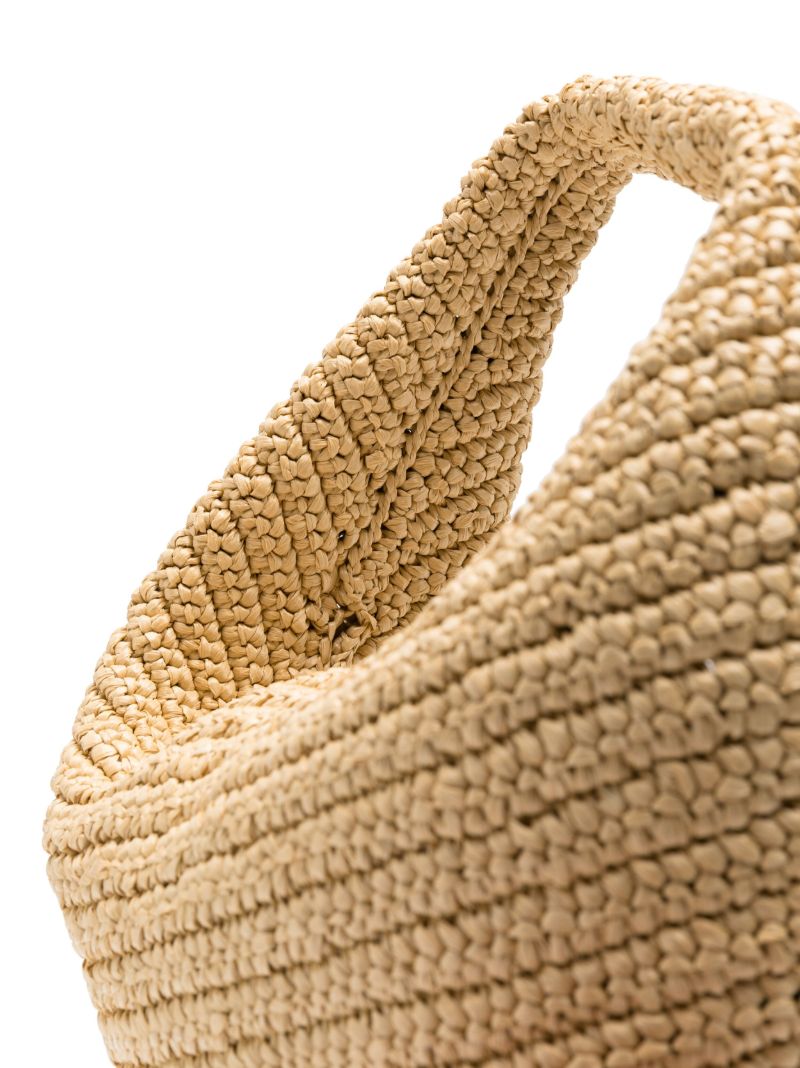 Neutral Olivia Raffia Shoulder Bag