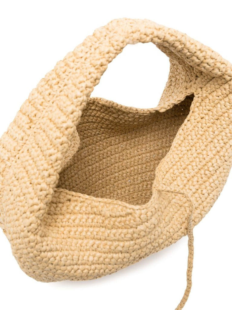 Neutral Olivia Raffia Shoulder Bag