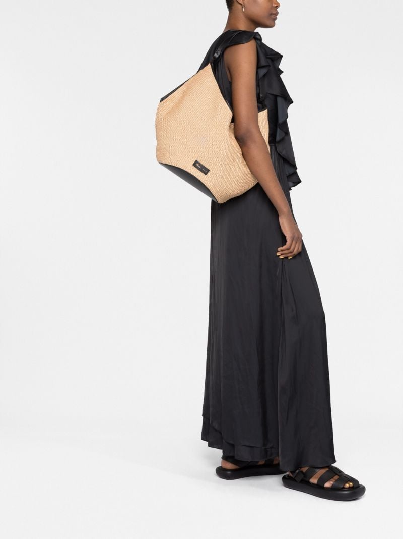 The Medium Lotus Raffia Tote Bag