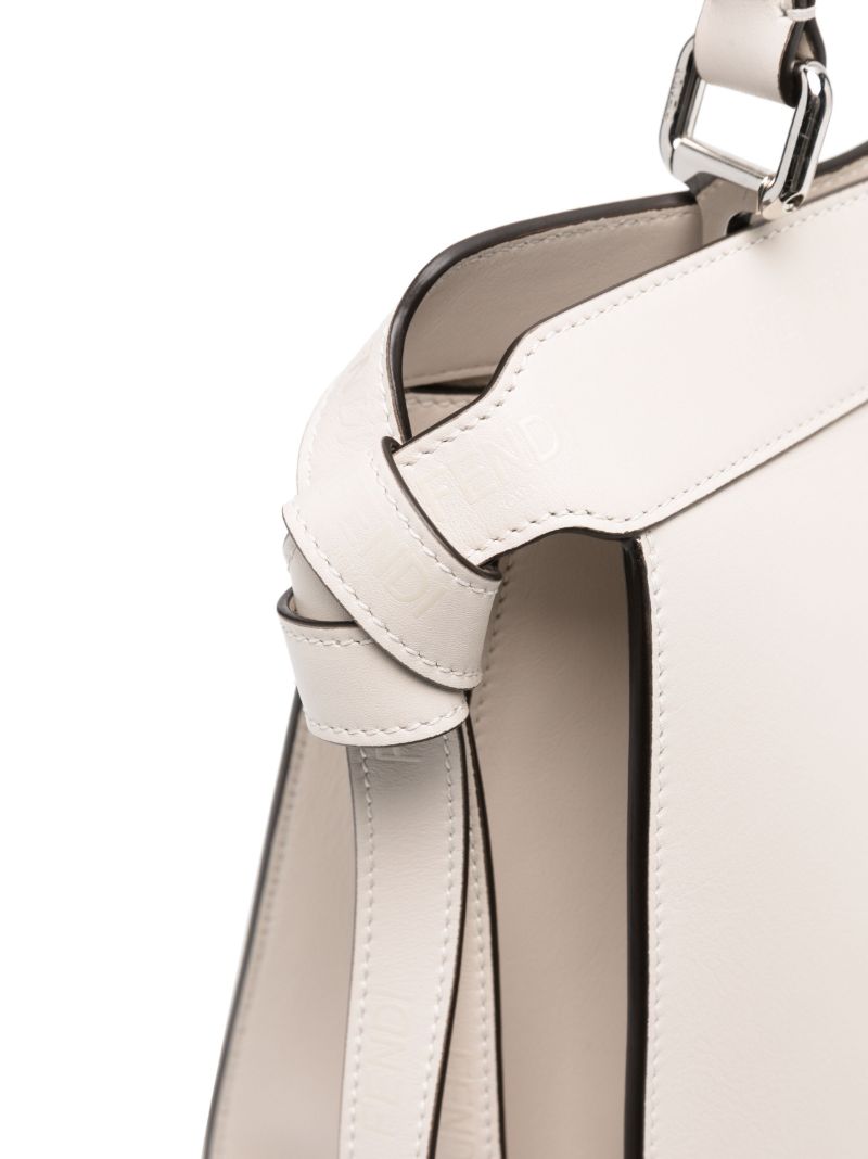 White Peekaboo Iseeu Medium Leather Tote Bag