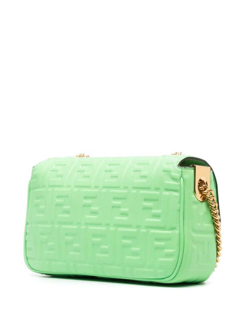 Green Baguette Medium Leather Shoulder Bag