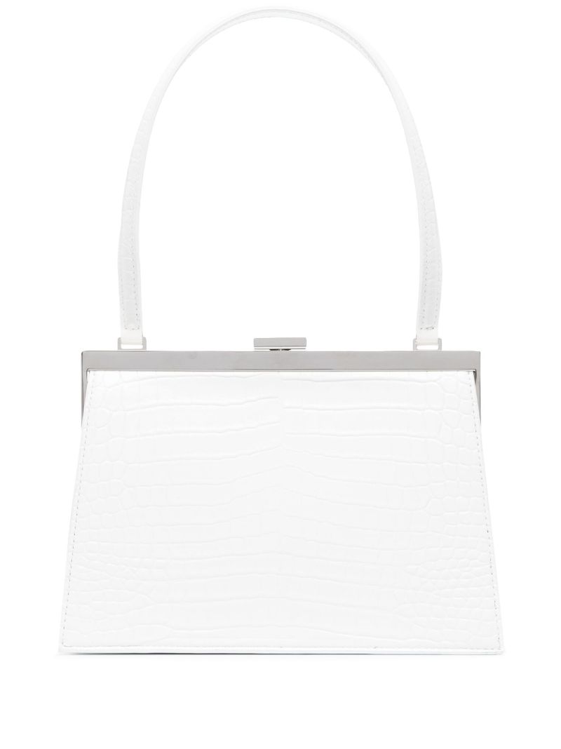 White Croc-effect Leather Mini Bag