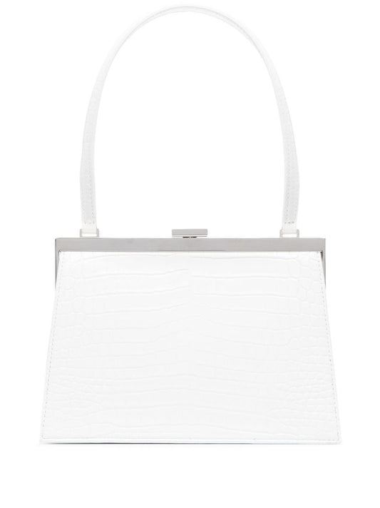 White Croc-effect Leather Mini Bag