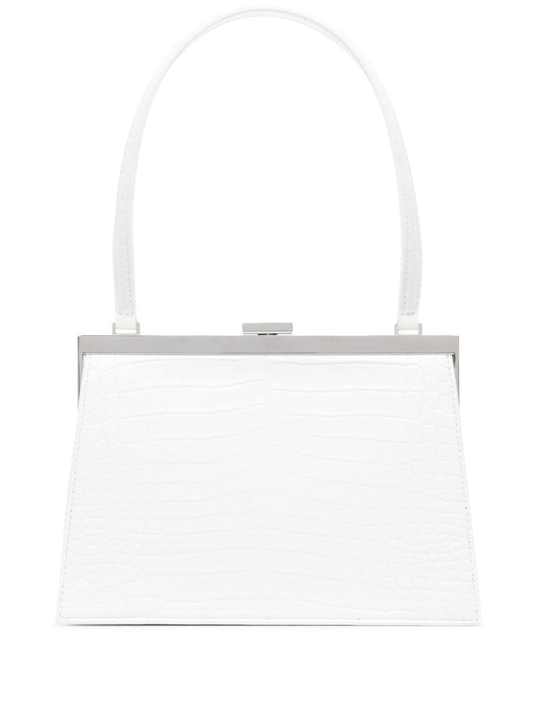 White Croc-effect Leather Mini Bag