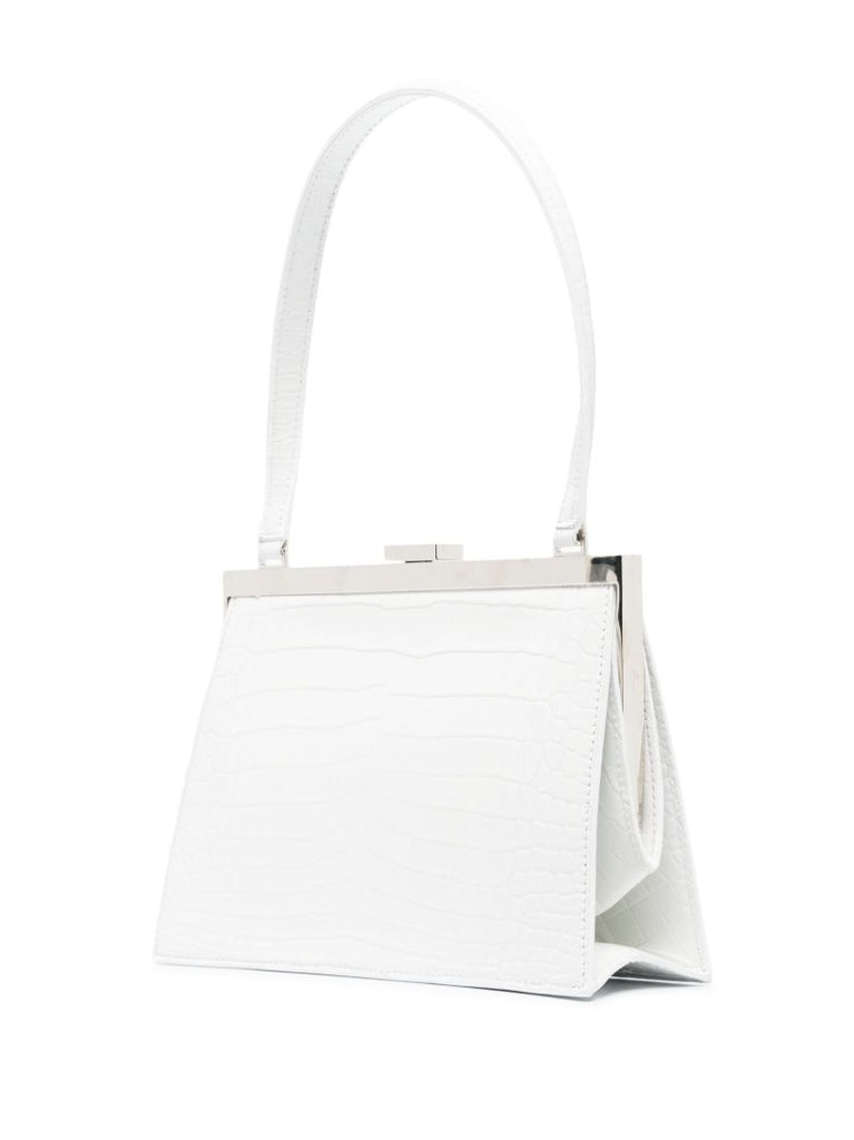 White Croc-effect Leather Mini Bag