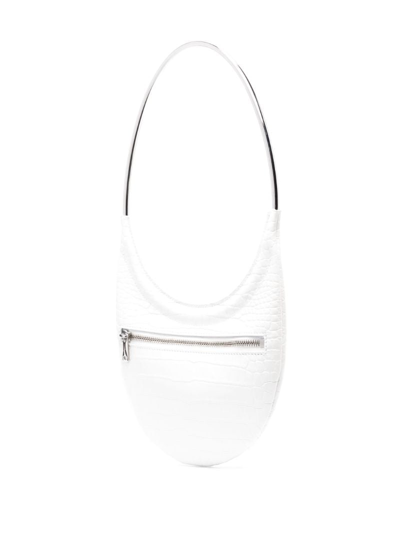 White Swipe Crocodile Effect Shoulder Bag