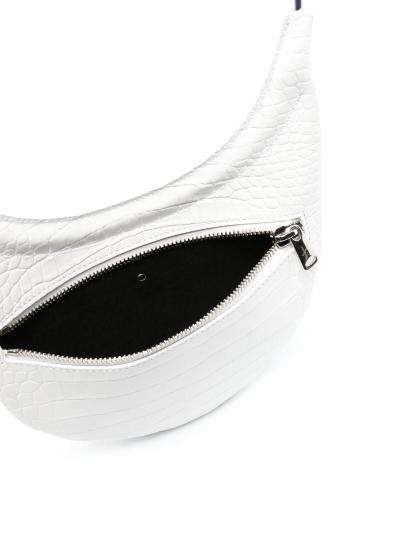 White Swipe Crocodile Effect Shoulder Bag