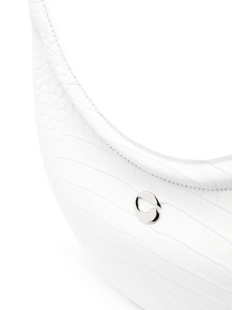 White Swipe Crocodile Effect Shoulder Bag