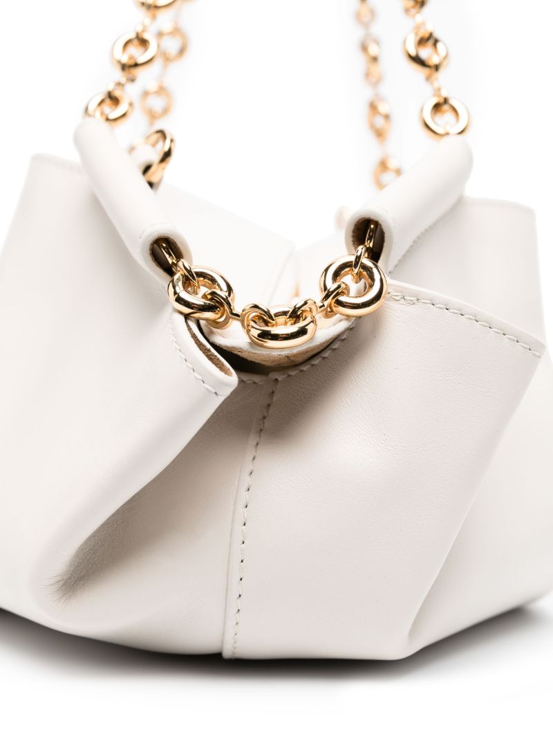 White Small Paseo Leather Shoulder Bag